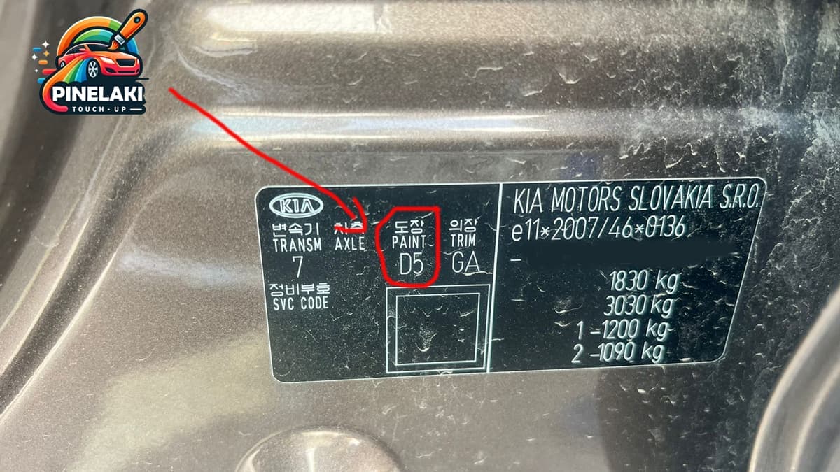 Показываю панель с цветовым кодом Kia Sportage