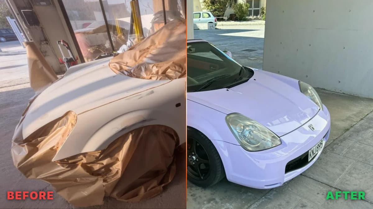 Полная Смена Цвета Кузова Toyota MR2: Как Pinelaki Перекрасила Каждую Панель в Никосии